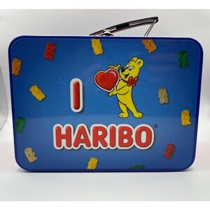 I Love Haribo Blue & Red Metal Tin Lunchbox Decorative Storage Box